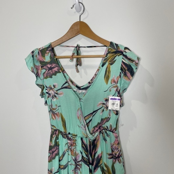 O’Neill Floral Turquoise V-Neck Dress with Pockets - Picture 6 of 8
